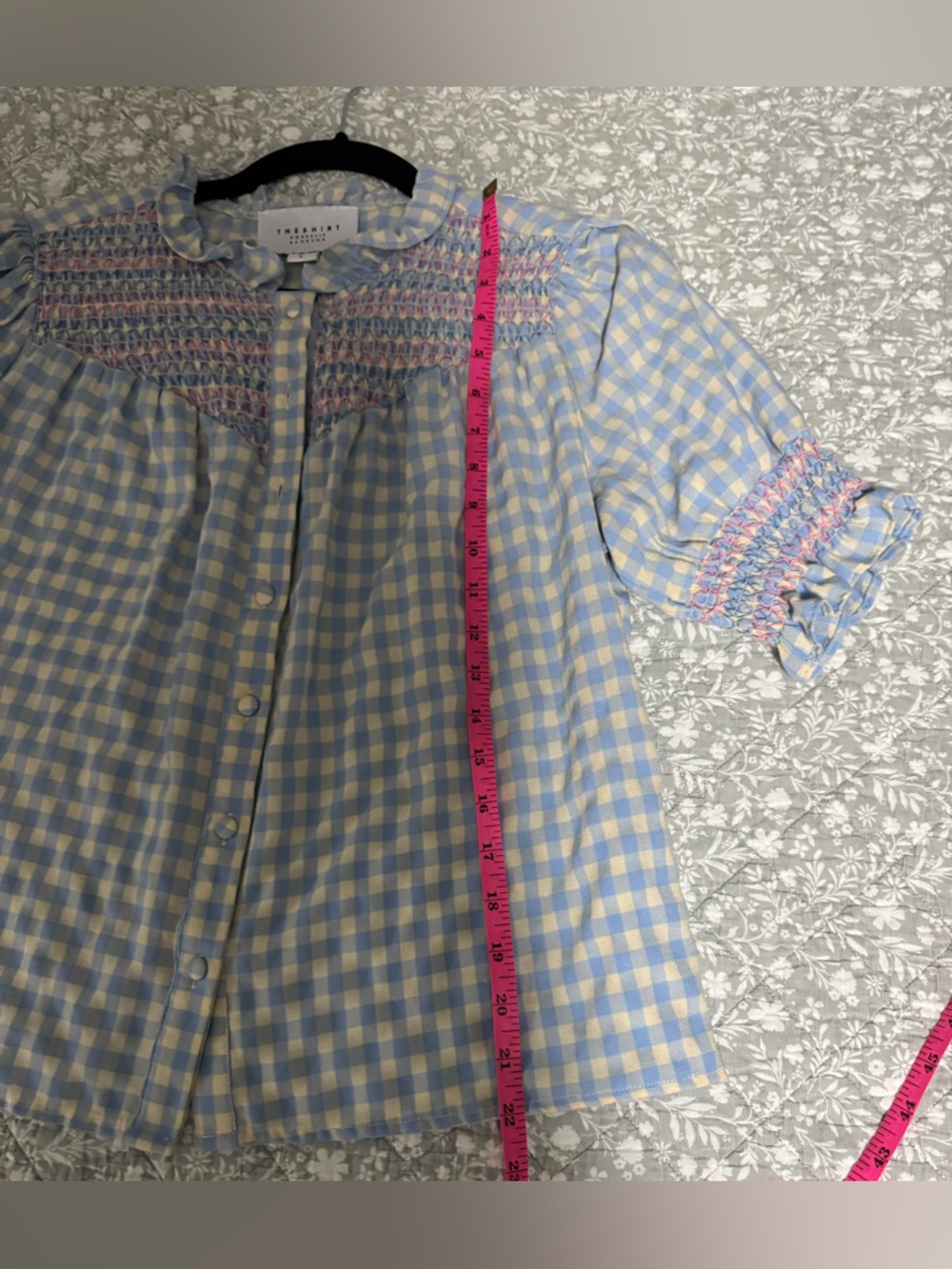 The Shirt by Rochelle Behrens Blue and Yellow Gingham Blouse - Picture 10 of 11